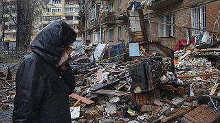 Rusya saldırısında Kiev'de hedef olan evler (arşiv)