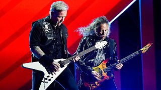 Metalica grup üyelerinden James Hetfield ve Kirk Hammett