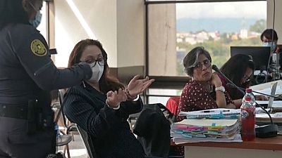 Virginia Laparra, en el primer día de juicio en Ciudad de Guatemala