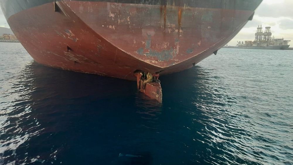 Migrants survive sat on rudder as ship arrives in Canary Islands