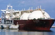 Katari LNG-tankerhajó az északkeleti Ras Laffan kikötőjében