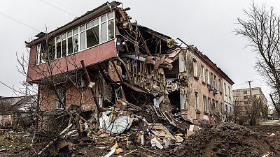 A house in downtown Kherson destroyed by a Russian shell on 25 November