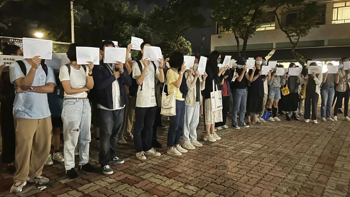 Protesta all'Università di Hong Kong. (28.11.2022)