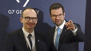  Le ministre allemand de la Justice Marco Buschmann, et Denys Maljuska, son homologue ukrainien.