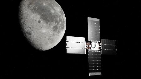 Animation render of the Lunar Flashlight satellite which will probe the Moon for the presence of water ice.