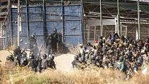 Migrantes em Melilla, a 24 de junho de 2022