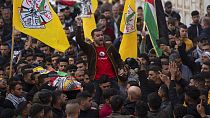 Funeral do jovem palestiniano, Mohammed Tawfiq Badarneh, morto por soldados israelitas, na Cisjordânia