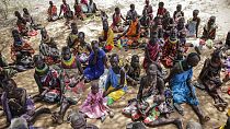 szárazság sújtotta kenyai falu lakói