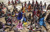 szárazság sújtotta kenyai falu lakói