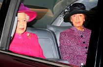 Britain's Queen Elizabeth II, left, and Lady Susan Hussey
