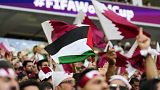 Palesztin szurkolók Dohában, a foci vb-n
