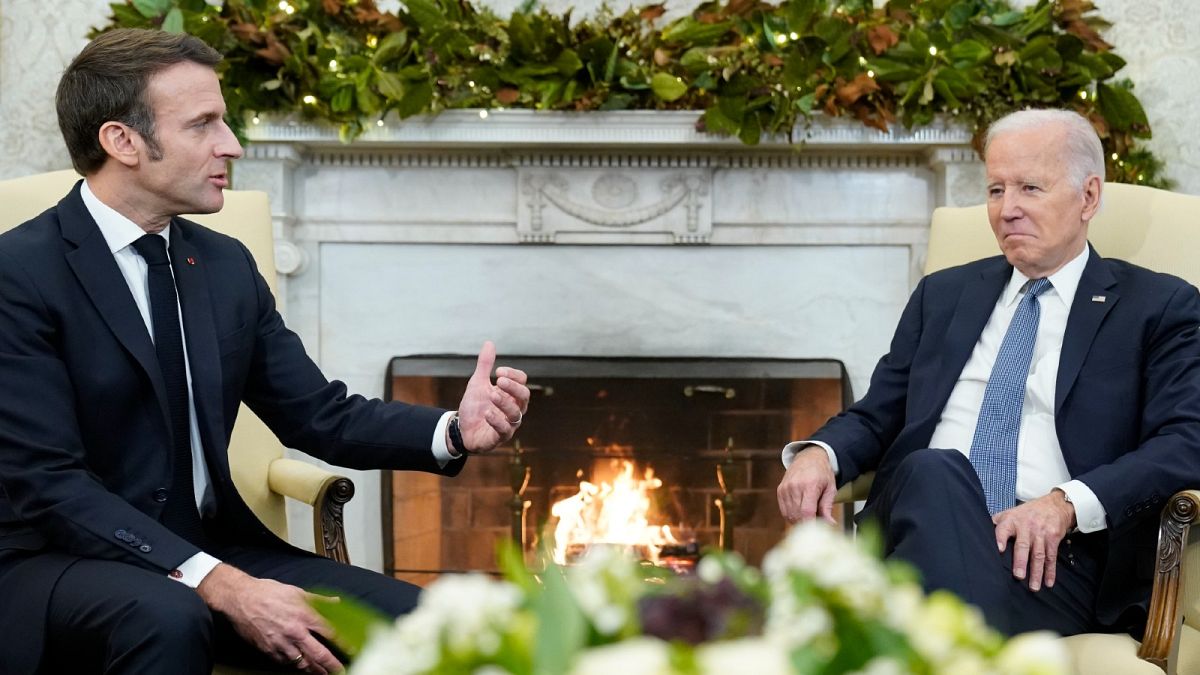 President Joe Biden meets with French President Emmanuel Macron in the Oval Office of the White House in Washington, Thursday, Dec. 1, 2022