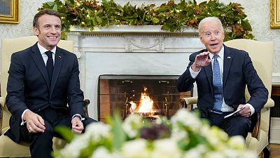 President Joe Biden meets with French President Emmanuel Macron in the Oval Office of the White House in Washington, Thursday, Dec. 1, 2022