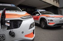 Elektromos rendőrautók a svájci St. Gallenben