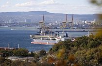 Rusya'nın Novorossiysk kentinde limanda demirleyen bir petrol tankeri
