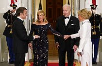 US-Präsident Joe Biden und seine Frau Jill geben ein Dinner für Emmanuel und Brigitte Macron