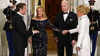 US-Präsident Joe Biden und seine Frau Jill geben ein Dinner für Emmanuel und Brigitte Macron