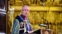 Archbishop of Canterbury Justin Welby makes an address during a National Service to mark the centenary of the Armistice at Westminster Abbey, London. 