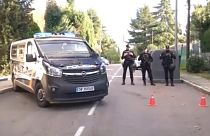 Cordón policial ante la embajada de Ucrania en Madrid