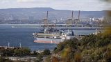 Un petrolero ruso en el puerto de Novorossiysk, Rusia