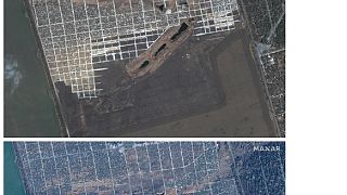 Die Firma Maxar hat Bilder aus dem All vom zerstörten Mariupol veröffentlicht.
