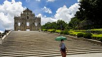 Fachada da Igreja da Madre de Deus, também conhecida como Igreja de São Paulo em Macau. "Ex-líbris" da cidade