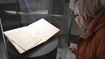 A Ludwig van Beethoven's music manuscript, is seen in the Moravian Museum's collection in Brno, 30 November 2022