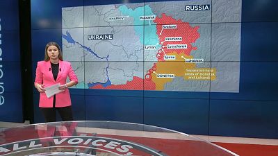 Sasha Vakulina presenta el Mapa de la guerra en Ucrania.