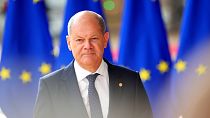 German Chancellor Olaf Scholz arrives for an EU summit in Brussels, Thursday, June 23, 2022. 