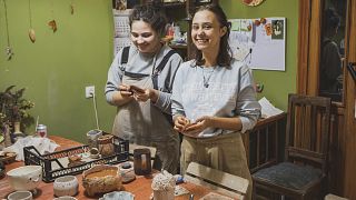 Katia and Ania keep the doors of the local ceramics studio open for children and adults in the frontline city of Mykolaiv, Ukraine  