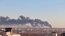 Fumo sulla zona attorno all'aeroporto di Kursk. (6.12.2022)
