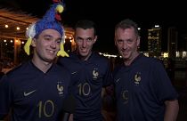 French fans cheering on their nation in Dubai