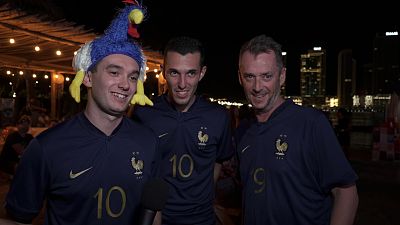 French fans cheering on their nation in Dubai