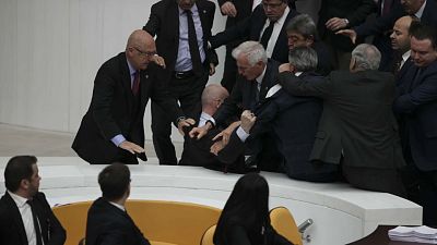 Fighting is a frequent occurrence in Turkey’s parliament.