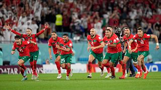 فرحة لاعبي المنتخب المغربي بالفوز