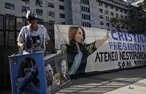 Un cartel con la imagen de Cristina Fernández de Kirchner