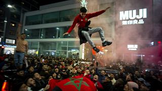Ünneplő marokkói szurkolók