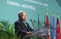 Antonio Guterres speaks at the opening ceremony of the U.N. Biodiversity Conference, or COP15, in Montreal, Tuesday, Dec. 6, 2022.