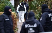 A raid against the 'Reich citizens' movement in Berlin, Germany, Dec. 7, 2022. Thousands of police swooped across Germany against suspected far-right extremists.