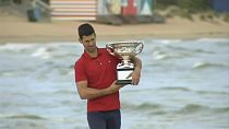 Novak Djokovic with 2020 trophy