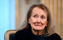French writer Annie Ernaux, winner of the 2022 Nobel Prize in Literature, attends a press conference, in Stockholm, Tuesday, Dec. 6, 2022.