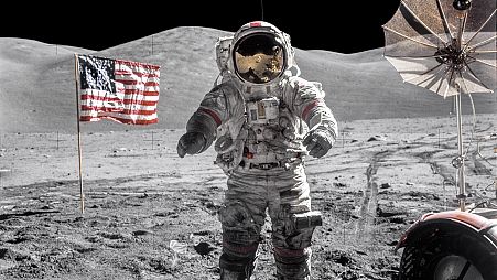 Eugene Cernan on the final Moon walk of the Apollo 17 mission