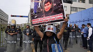 Des opposants au président péruvien Pedro Castillo près de Lima (7/12/22)