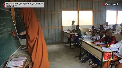 Children learning at the Adala camp in Mogadishu