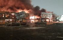Пожар в здании торгового центра "Мега Химки".