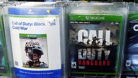 Activision games "Call of Duty" pictured in a store in the Manhattan borough of New York City, January 18, 2022.