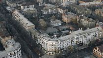 Une vue aérienne de Bakhmout, théâtre de violentes batailles dans la région de Donetsk, en Ukraine, 9 décembre 2022. 