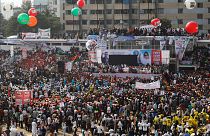Des dizaines de milliers d'opposants au gouvernement bangladais réunis à Dacca le 10 décembre