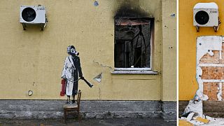 جدارية لبانكسي في أوكرانيا