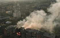 تصویری هوایی از شهر باهموت در شرق اوکراین